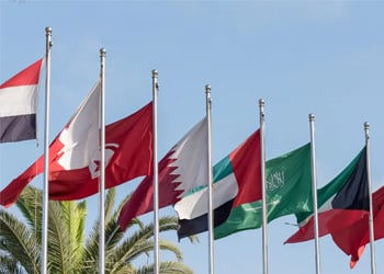 Row of MENA national flags
