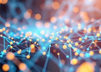 Abstract glowing network connections pattern